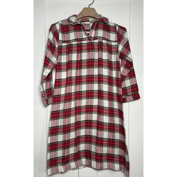 Pottery Barn Kids Holiday Stewart Plaid Flannel Nightgown Kids SIZE 10 - Picture 1 of 11